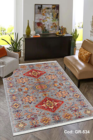 Pamuk Dokuma Taban Kaymaz Yıkanabilir Vintage  Desenli  Salon Halısı Mutfak Halısı Koridor Halısı