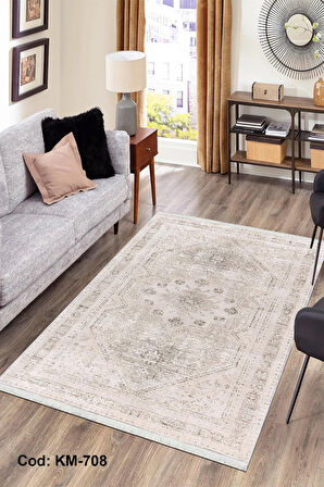 Pamuk Dokuma Taban Kaymaz Yıkanabilir Vintage  Desenli  Salon Halısı Mutfak Halısı Koridor Halısı