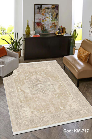 Pamuk Dokuma Taban Kaymaz Yıkanabilir Vintage  Desenli  Salon Halısı Mutfak Halısı Koridor Halısı