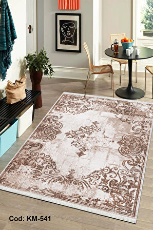 Pamuk Dokuma Taban Kaymaz Yıkanabilir Vintage  Desenli  Salon Halısı Mutfak Halısı Koridor Halısı