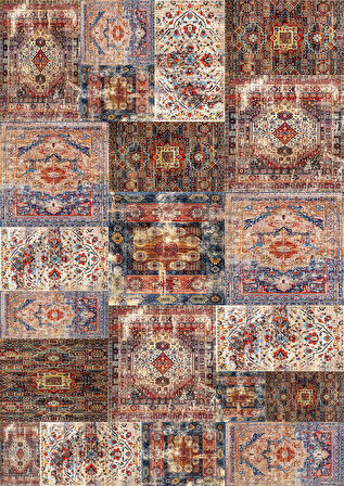 Pamuk Dokuma Taban Kaymaz Yıkanabilir Vintage  Desenli  Salon Halısı Mutfak Halısı Koridor Halısı