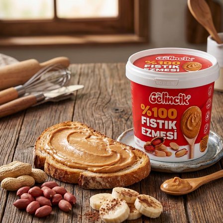 Şekersiz   Doğal Fıstık Ezmesi 1 Kg – Katkısız Taze Çekim Glutensiz Yer Fıstığı Ezmesi