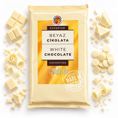 Altınmarka Beyaz Kuvertür Çikolata 2,5 Kg
