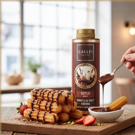 Callei Waffle & Pancake Sosu Sütlü ve Beyaz 2'li Set 300 Gr