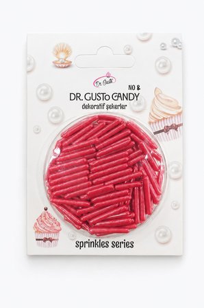 Dr. Gusto Kırmızı Spagetti Şekilli Pasta Süsleme Şekeri