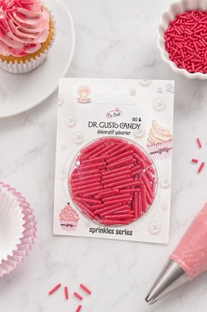 Dr. Gusto Kırmızı Spagetti Şekilli Pasta Süsleme Şekeri