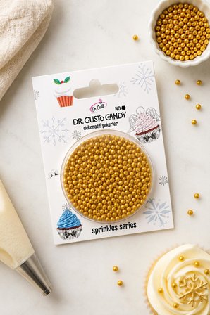 Dr. Gusto 2 mm Candy Altın Boncuk Pasta Süsleme Şekeri