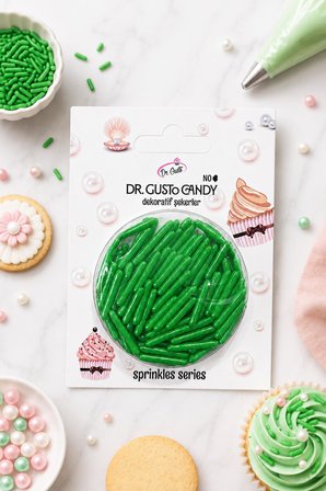 Dr. Gusto Yeşil Uzun Çubuk Pasta Süsleme Şekeri
