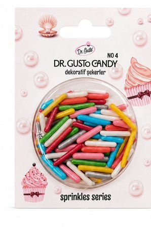 Dr. Gusto Çubuk Mix Karışık Renkli Pasta Süsleme Şekeri