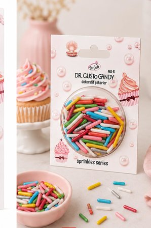 Dr. Gusto Çubuk Mix Karışık Renkli Pasta Süsleme Şekeri