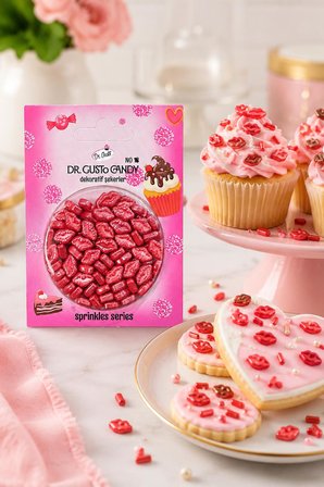 Dr. Gusto Kırmızı Dudak Şekilli Pasta Süsleme Şekeri