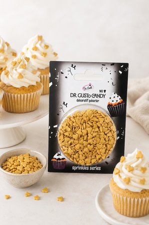 Dr. Gusto Altın Kalp Konfeti Pasta Süsleme Şekeri