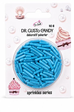 Dr. Gusto Mavi Çubuk Spagetti Şekilli Pasta Süsleme Şekeri