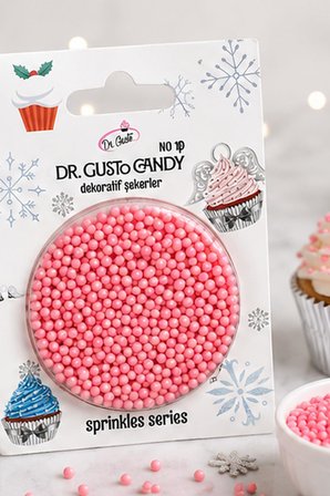 Dr. Gusto 2 mm Bebe Pembe Candy Boncuk Pasta Süsleme Şekeri
