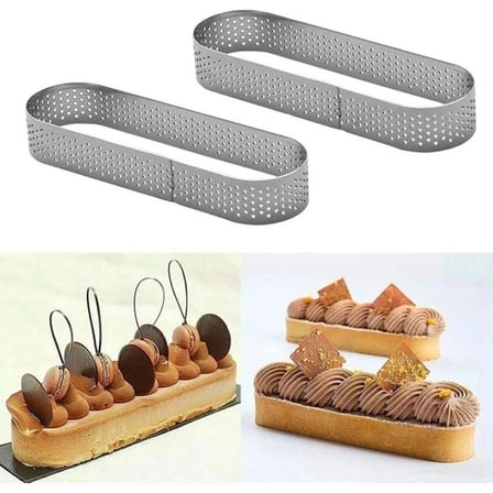 Efe Pastacılık Oval Delikli Tart Kalıbı Paslanmaz Çelik 120 mm 40 mm 20 mm