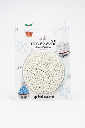 Dr. Gusto 2 mm Beyaz Boncuk Pasta Süsleme Şekeri