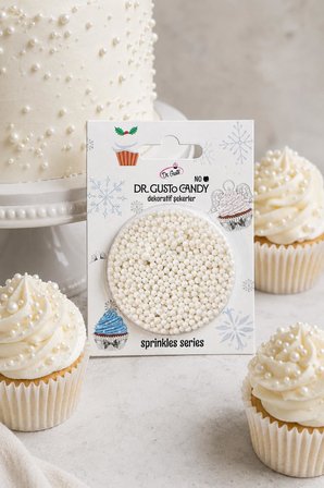 Dr. Gusto 2 mm Beyaz Boncuk Pasta Süsleme Şekeri