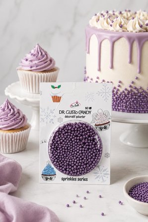 Dr. Gusto 2 mm Mor Boncuk Pasta Süsleme Şekeri