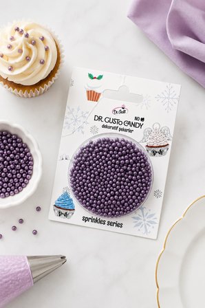 Dr. Gusto 2 mm Mor Boncuk Pasta Süsleme Şekeri