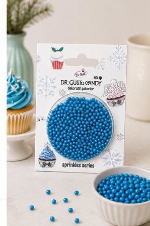 Dr. Gusto 2 mm Mavi Boncuk Pasta Süsleme Şekeri