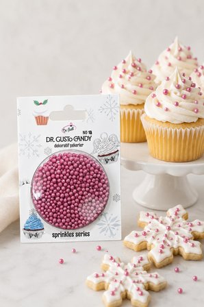 Dr. Gusto 2 mm Pembe Boncuk Pasta Süsleme Şekeri