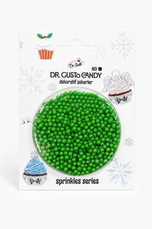 Dr. Gusto 2 mm Yeşil Boncuk Pasta Süsleme Şekeri