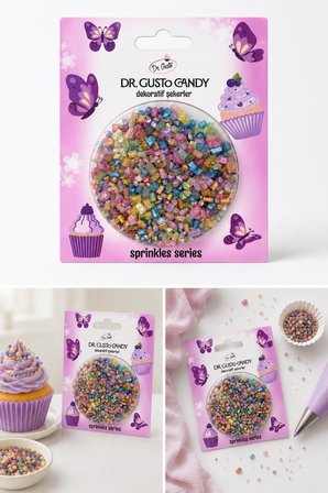 Dr. Gusto Karışık Renkli Sanding Candy Pasta Süsleme Şekeri