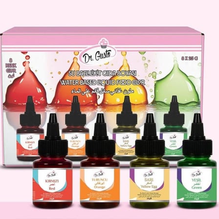 Dr. Gusto Likit Su Bazlı Gıda Boyası Seti 5x60g