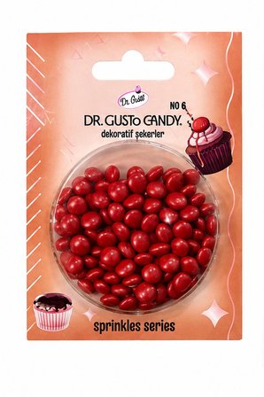 Dr. Gusto Kırmızı Bonbon Draje Pasta Süsleme Şekeri
