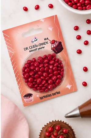 Dr. Gusto Kırmızı Bonbon Draje Pasta Süsleme Şekeri