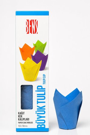 Kademeli Tulip Mavi Muffin Kapsülü 200 Adet