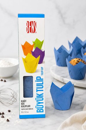 Kademeli Tulip Mavi Muffin Kapsülü 200 Adet