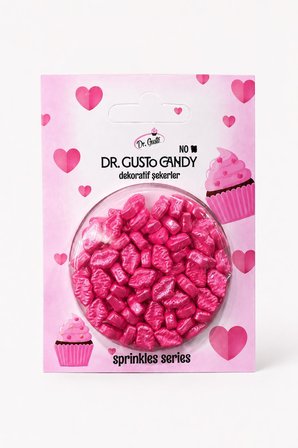 Dr. Gusto Pembe Dudak Şekilli Pasta Süsleme Şekeri