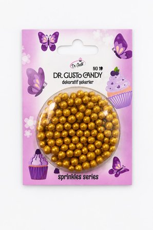 Dr. Gusto 4 mm Candy Altın Boncuk Pasta Süsleme Şekeri – Gold Dekor Şekeri