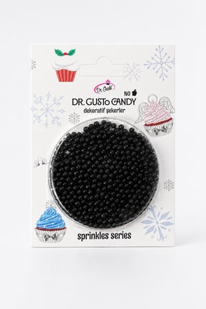 Dr. Gusto 2 mm Siyah Boncuk Pasta Süsleme Şekeri
