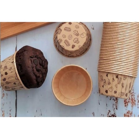 Efe Pastacılık Desenli Kraft Muffin Kalıbı Kağıt Airfryer Uyumlu