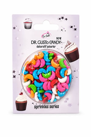 Dr. Gusto Karışık Renkli Ay Dede Şekilli Pasta Süsleme Şekeri