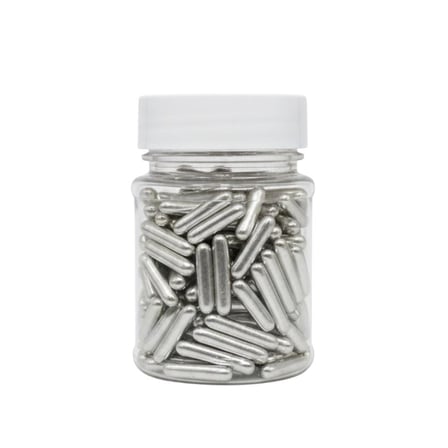 Gümüş Çubuk Süsleme Draje 50 g – Pasta, Cupcake ve Tatlı Süsleme Şekeri