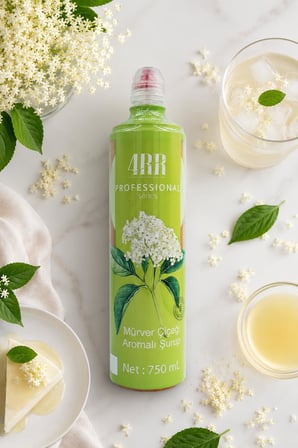 4RR Mürver Çiçeği Aromalı Kahve & Kokteyl & İçecek Şurubu 750 Ml