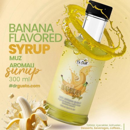 Muz Kokteyl Şurubu 300 CC – Yoğun Muz Aromalı İçecek,Kahve ve Tatlı Şurubu