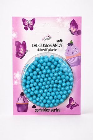 Dr. Gusto 4 mm Bebe Mavi Boncuk Pasta Süsleme Şekeri