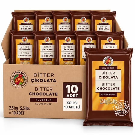 Altınmarka Bitter Kuvertür Çikolata 2,5 Kg x 10 Adet
