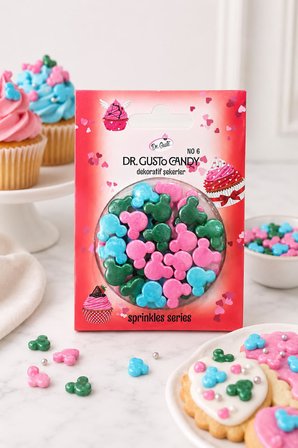 Dr. Gusto Mickey Mouse Figürlü Karışık Renkli Pasta Süsleme Şekeri