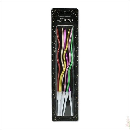 Efe Pastacılık Pasta Süsü Zikzak Mum Karışık Renkli 15 cm (Gold, Mor, Rose Gold, Yeşil, Bordo, Bakır)