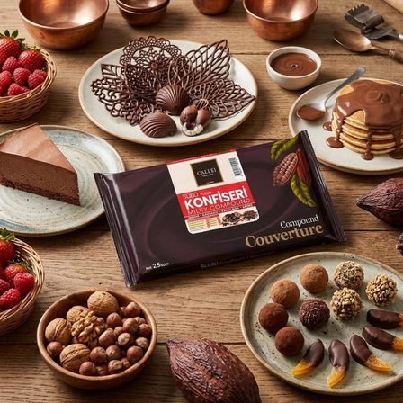 Callei Chocolate Sütlü Konfiseri Kokolin Blok 2,5 KG – Pasta, Tatlı ve Çikolata Kaplamaları İçin Yoğun Sütlü Kokolin