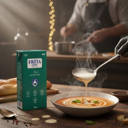 Frita Bitkisel Yağlı Krema 1 L – Sıcak Yemek, Çorba, Sos ve Fırın Lezzetleri İçin