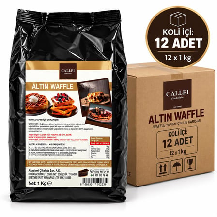 Altın Tarif Waffle Harcı 1 Kg x 12 Adet – Profesyonel Hazır Waffle Karışımı