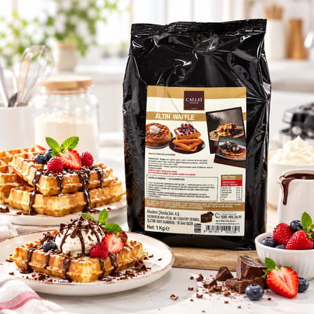 Altın Tarif Waffle Harcı 1 Kg x 12 Adet – Profesyonel Hazır Waffle Karışımı