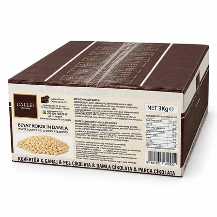 Callei Chocolate Beyaz Damla Çikolata 3 Kg