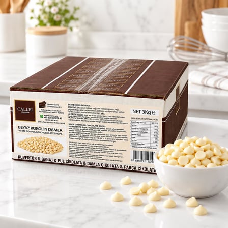 Callei Chocolate Beyaz Damla Çikolata 3 Kg